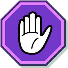 File:Stop hand nuvola purple.svg
