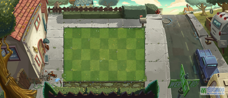 File:PvZ2 Modern Day Lawn.png