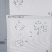 工作室照片中出现的Q版草稿
