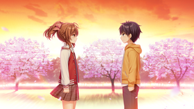 幼年在高台上两人告别