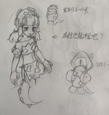 爆爆蛋娘草稿，右边还有小爆爆蛋和地心人抱抱 - Lofter @宿敌/死对头赛高！