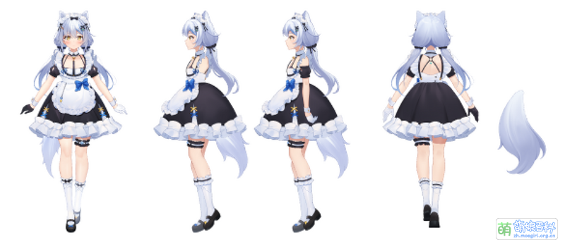 File:艾尔莎 女仆装-三视图.png