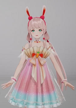 1.0兔耳朵公主裙-粉蓝