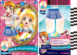 マリンボーダーステッチプリーツ