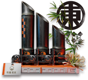 "断竹插花作品"