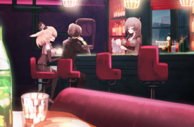 バーで飲む二人