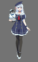 初始服装 左为企鹅形态　　右为人类形态