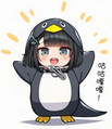 在AI二创中爆火的AI管理员小企鹅形象