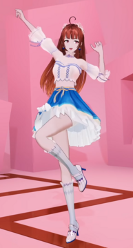 1.0散发蓝白短裙