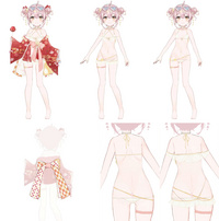 夏日浴衣全身立绘 2023年6月26日 角色作者：神乐七奈 服装作者：均