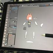 工作室照片中的Q版荸荠骨骼动画用分件图