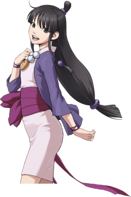 绫里真宵 “ 其实我并不是什么可疑的人！我只是一位灵媒师……虽然还在修行中。 ” 以某个事件为契机，而决定成为成步堂的助手。为了成为能够独当一面的灵媒师，目前正在修行。