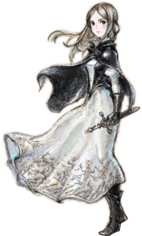 葛萝莉雅·诺·苗瑟 CV：岛村侑 已经灭亡的苗瑟王国公主。离开故国避祸的她，坚决踏上旅途，誓要寻回水晶。