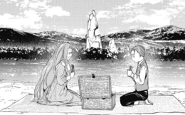 莱克蒂蕾（左）和邓肯一起享用午餐