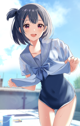 水手服配学校泳装